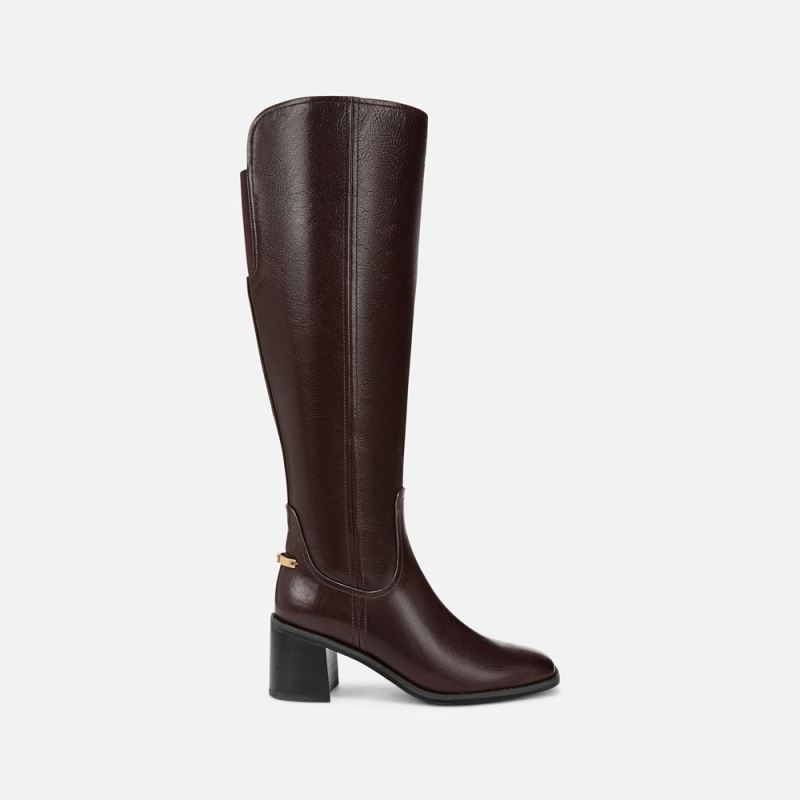 Naturalizer Women's 27 EDIT Edda Wide Calf Knee High Boot - Dark Brown Leather