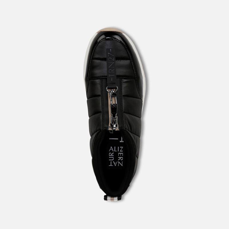 Naturalizer Women's Think Royln Low-Breakaway Water Repellent Sneaker - Black Patent Shine Nylon