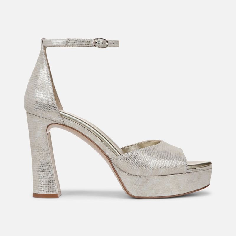 Naturalizer Women's 27 Edit Delphie Dress Sandal - Warm Silver Leather
