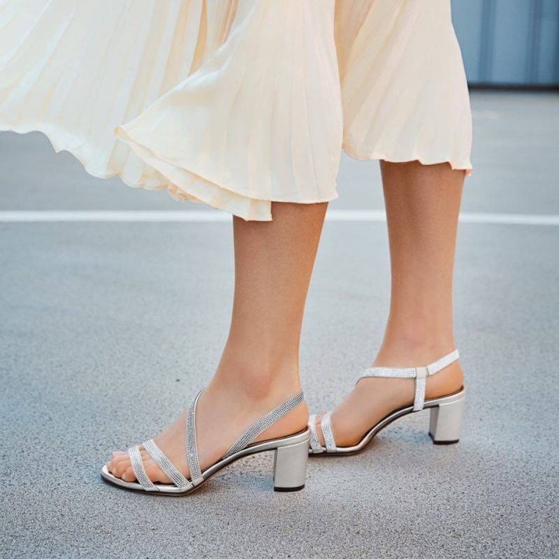 Naturalizer Women's Vanessa Dress Sandal - Silver Fabric