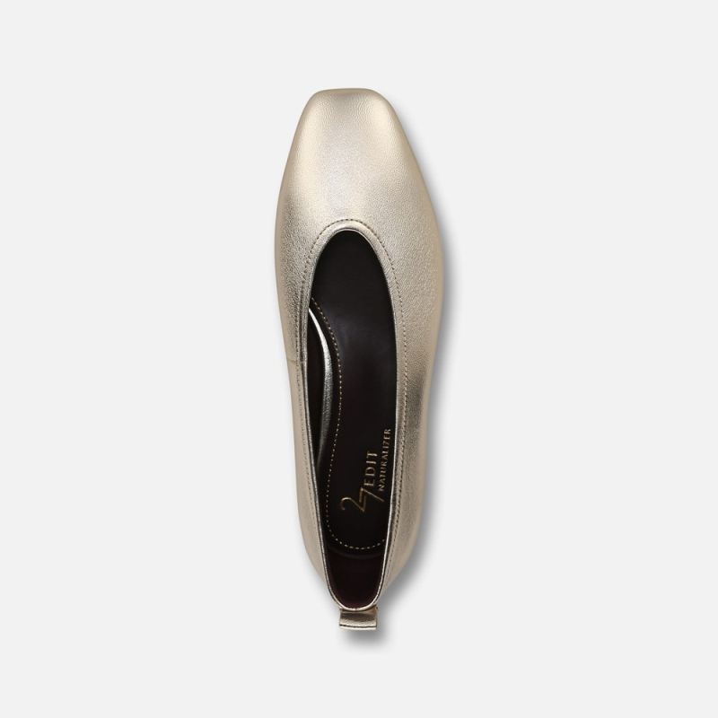 Naturalizer Women's 27 Edit Carla Flat - Champagne Metallic Leather