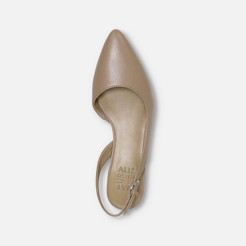 Naturalizer Women's Banks Pointed Toe Flat - Crème Brulee Leather
