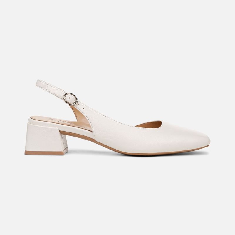 Naturalizer Women's Jayla Slingback Pump - Warm White Leather