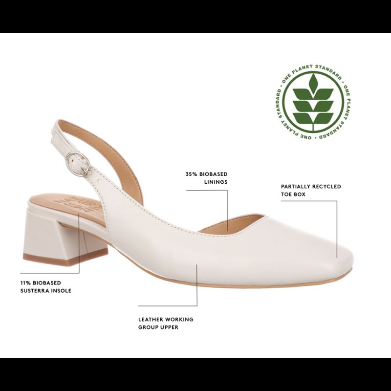 Naturalizer Women's Jayla Slingback Pump - Warm White Leather
