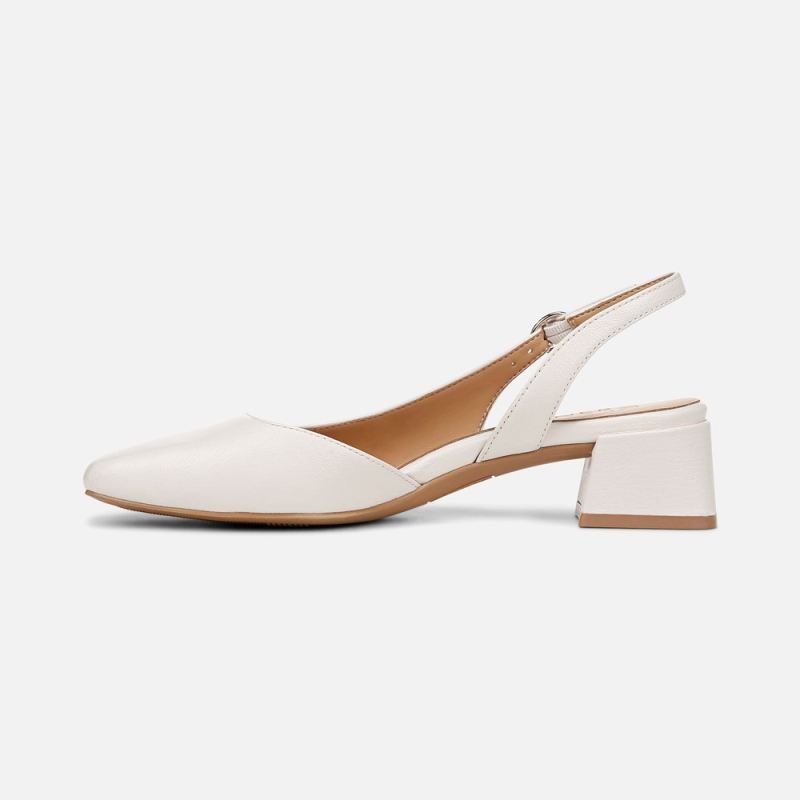 Naturalizer Women's Jayla Slingback Pump - Warm White Leather