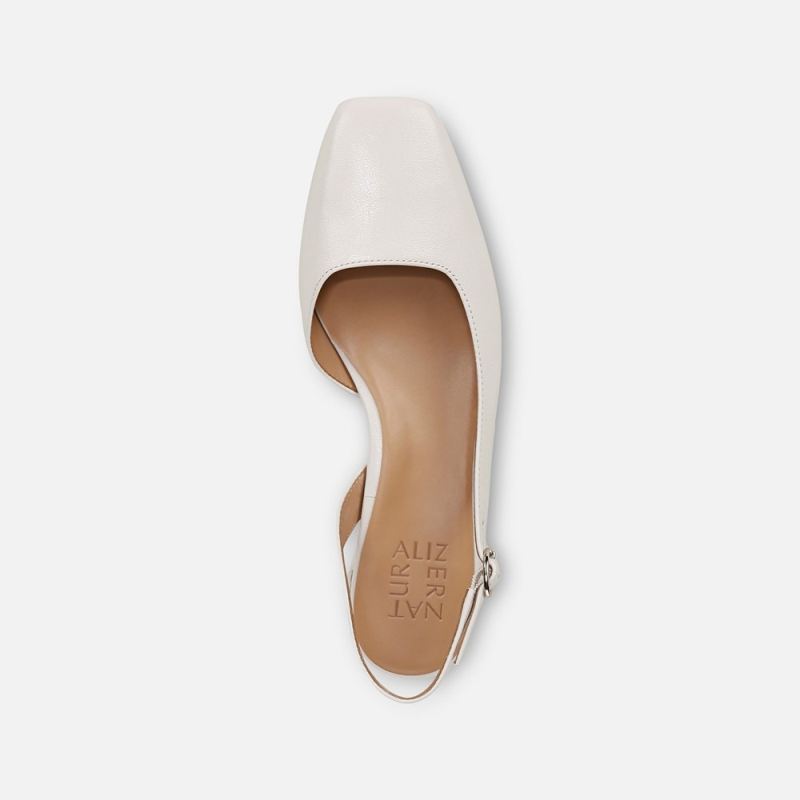 Naturalizer Women's Jayla Slingback Pump - Warm White Leather