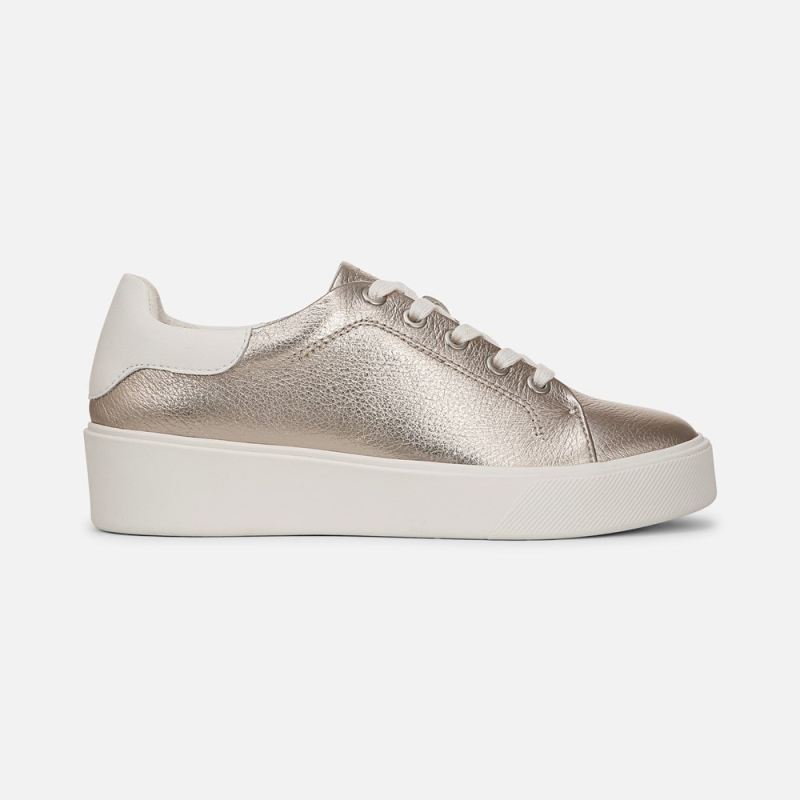 Naturalizer Women's Morrison 2.0 Lace Up Sneaker - Warm Silver / White Leather