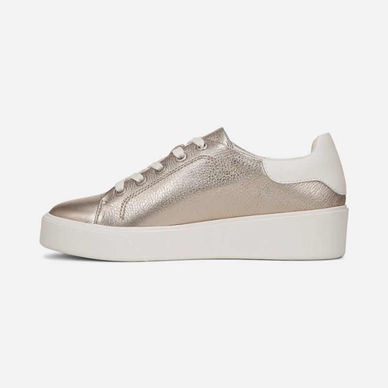 Naturalizer Women's Morrison 2.0 Lace Up Sneaker - Warm Silver / White Leather