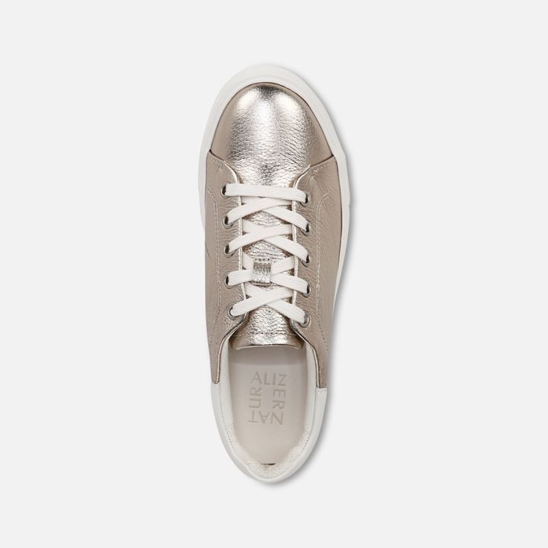 Naturalizer Women's Morrison 2.0 Lace Up Sneaker - Warm Silver / White Leather