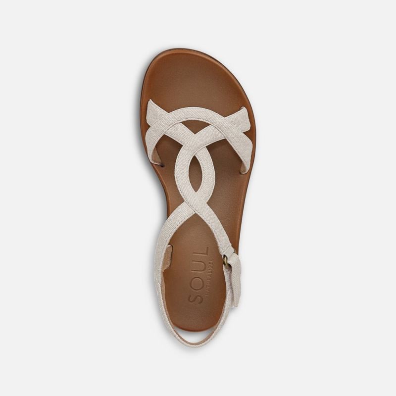 Naturalizer Women's SOUL Solo Sandal - Light Sand Faux Leather