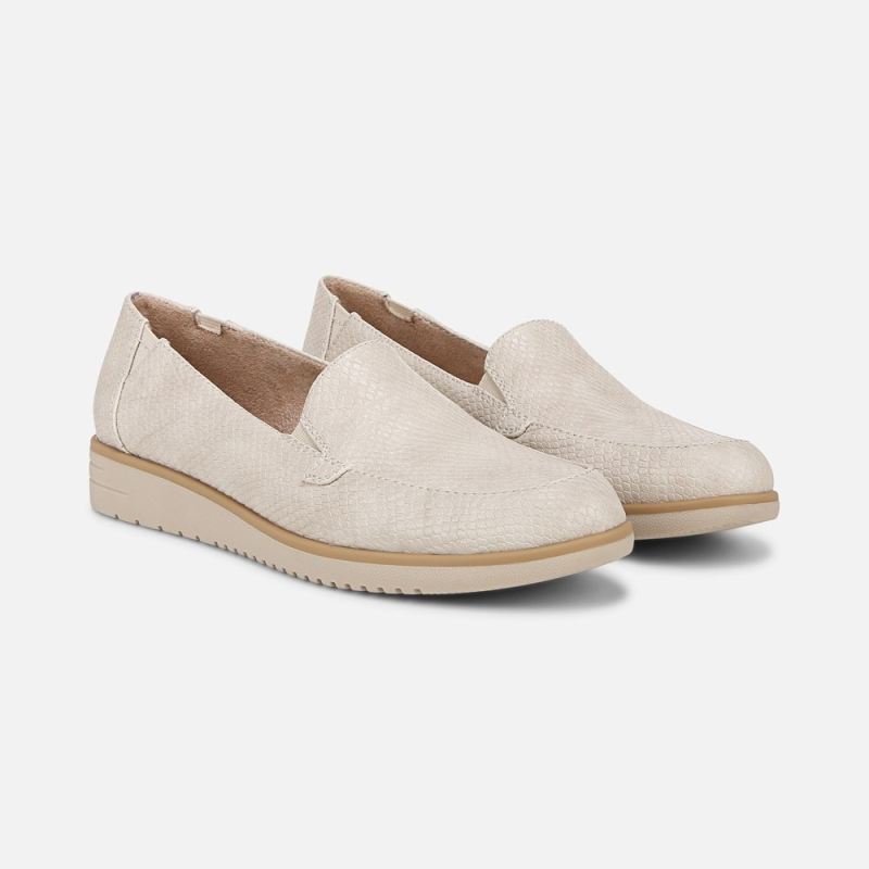 Naturalizer Women's SOUL Idea Moc Loafer - Light Beige Faux Leather