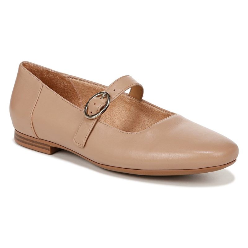 Naturalizer Women's Kelly Mary Jane Flat - Creme Brulee Leather