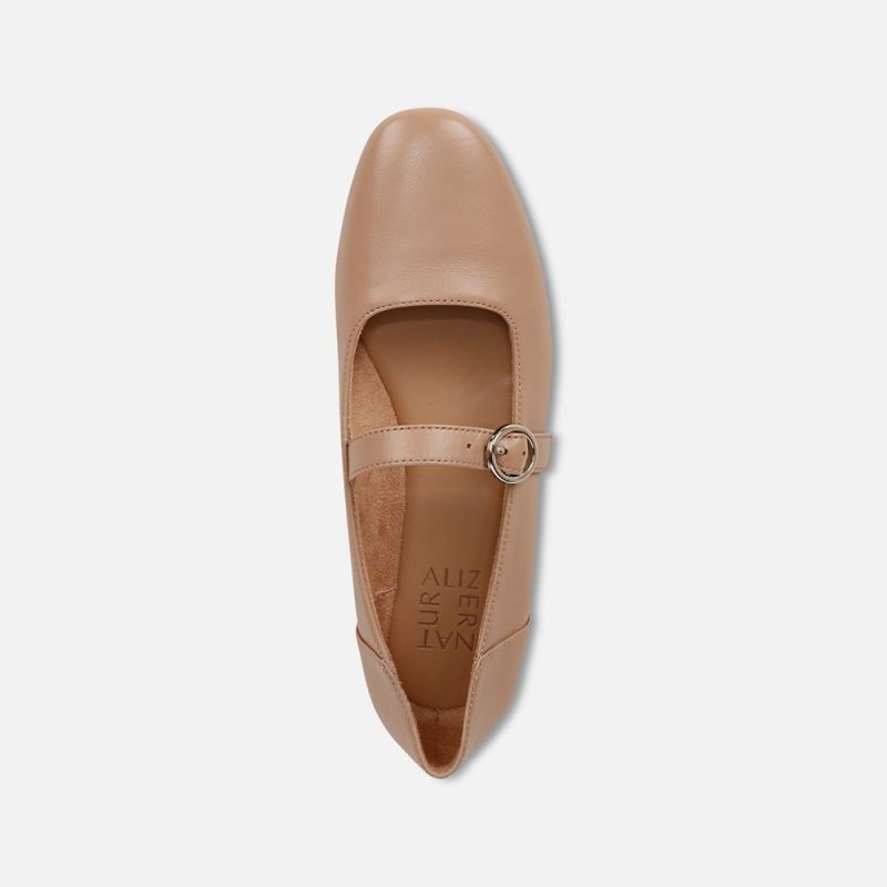 Naturalizer Women's Kelly Mary Jane Flat - Creme Brulee Leather