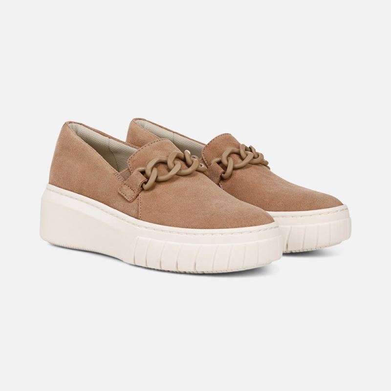 Naturalizer Women's Daphne Slip on Sneaker - Camel Brown Suede