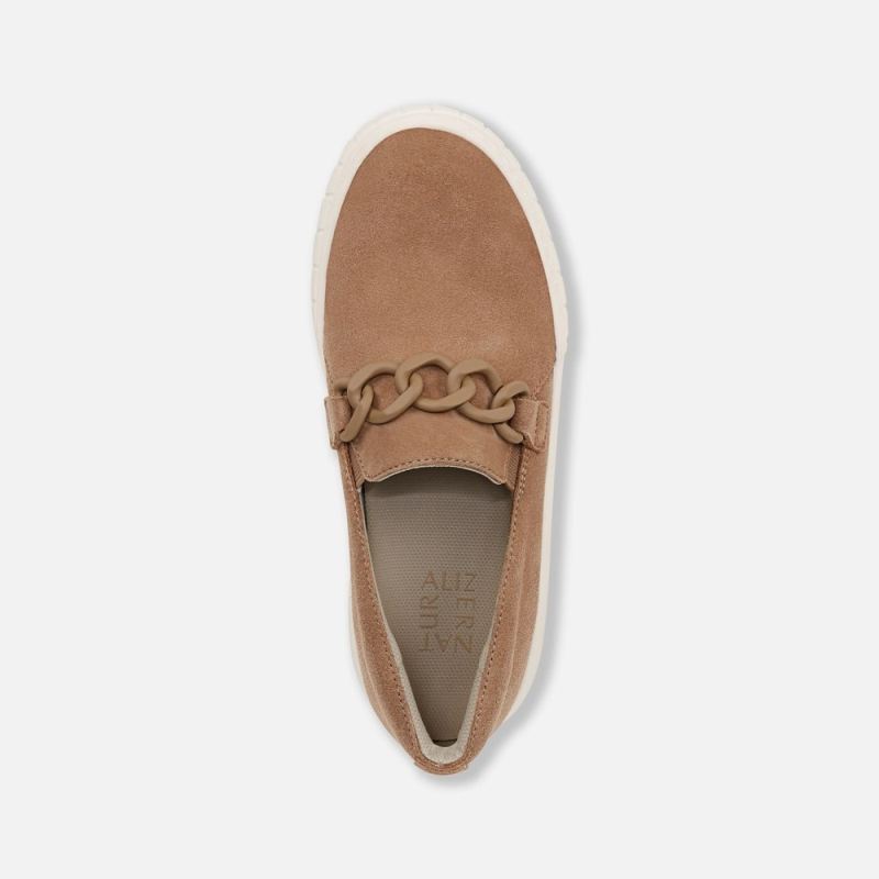 Naturalizer Women's Daphne Slip on Sneaker - Camel Brown Suede
