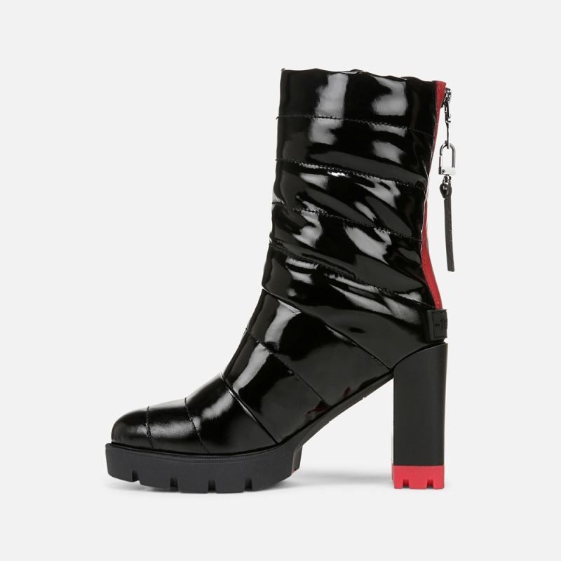 Naturalizer Women's Think Royln Crosswalk Water Repellent Bootie - Black Patent Shine Nylon