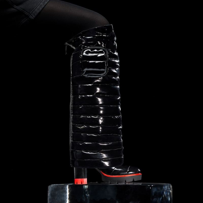 Naturalizer Women's Think Royln Crosswalk Water Repellent Bootie - Black Patent Shine Nylon