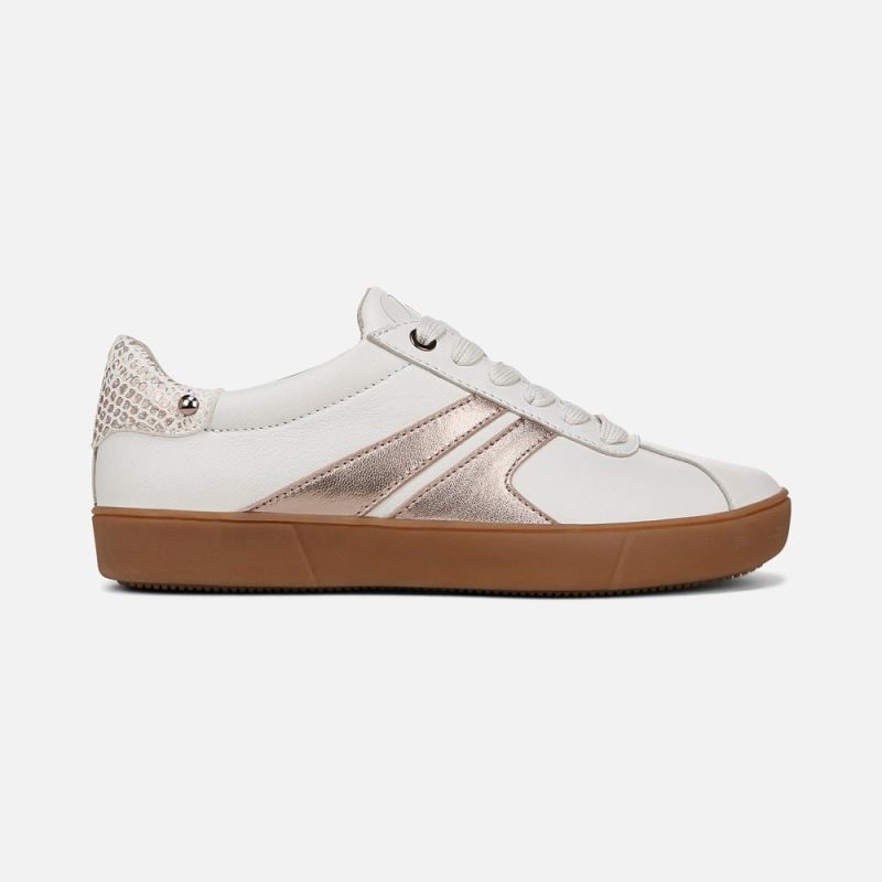 Naturalizer Women's Medina Lace Up Sneaker - Warm White / Rose Gold Leather