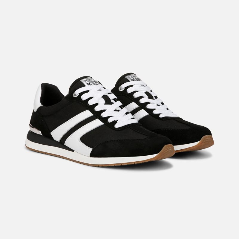Naturalizer Women's Lorena Lace Up Sneaker - Black Fabric \u0026 Suede