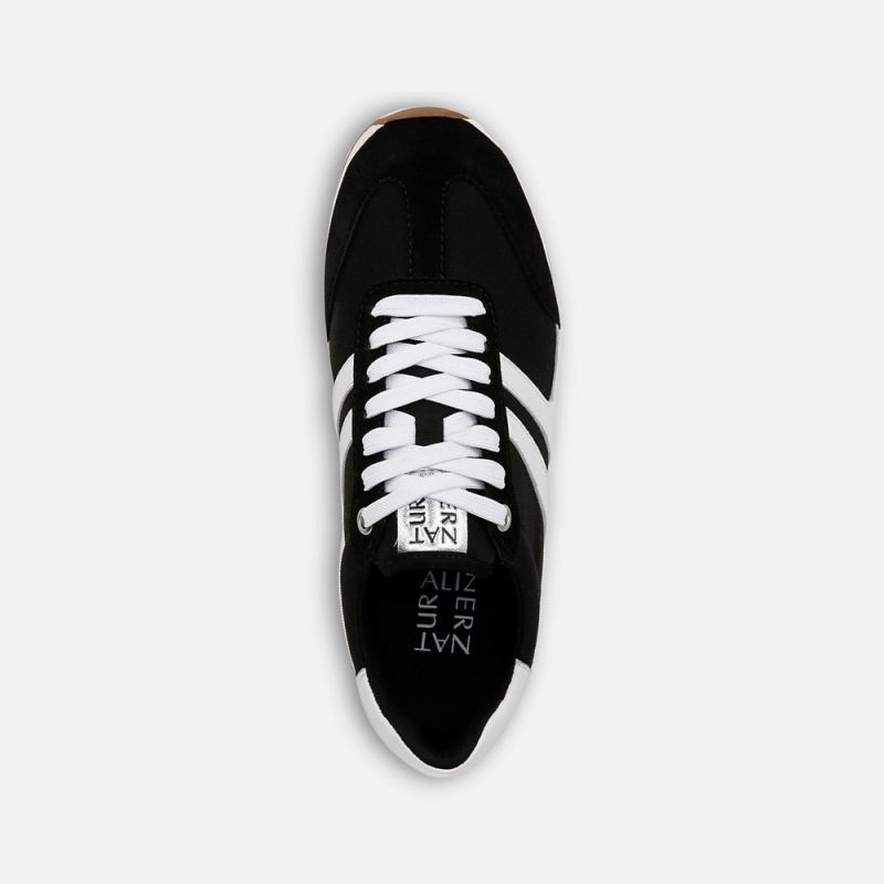 Naturalizer Women's Lorena Lace Up Sneaker - Black Fabric \u0026 Suede