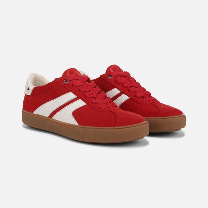 Naturalizer Women's Medina Lace Up Sneaker - Crimson Red Suede