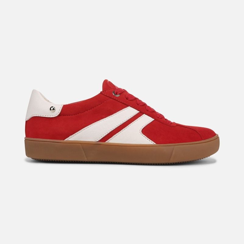Naturalizer Women's Medina Lace Up Sneaker - Crimson Red Suede