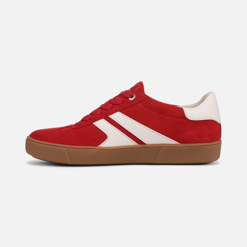 Naturalizer Women's Medina Lace Up Sneaker - Crimson Red Suede