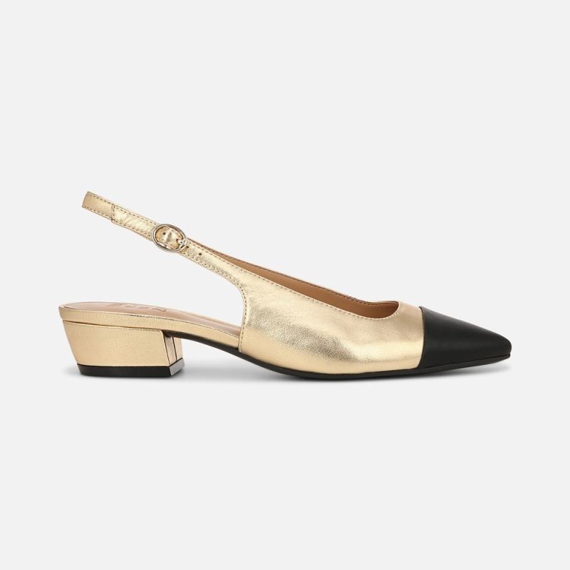 Naturalizer Women's Banks Slingback - Dark Gold/Black Leather