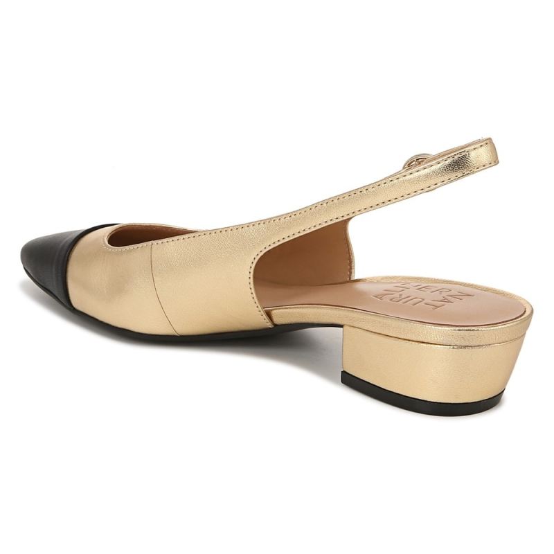 Naturalizer Women's Banks Slingback - Dark Gold/Black Leather