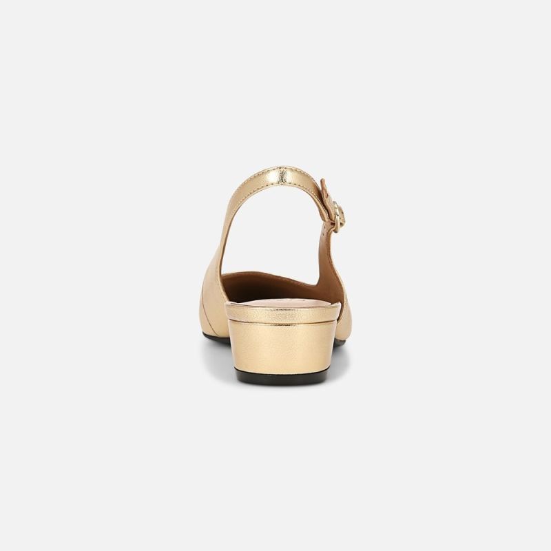 Naturalizer Women's Banks Slingback - Dark Gold/Black Leather