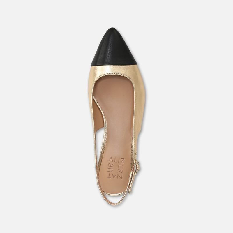 Naturalizer Women's Banks Slingback - Dark Gold/Black Leather