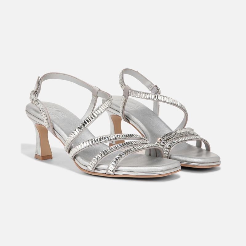 Naturalizer Women's Galaxy 2 Strappy Sandal - Silver Fabric