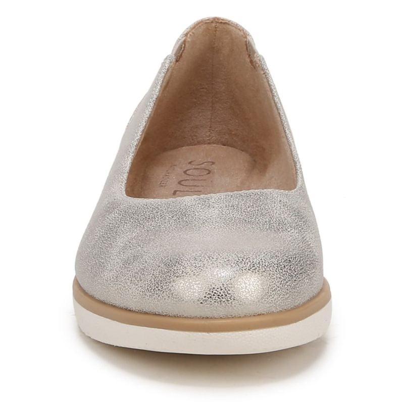 Naturalizer Women's SOUL Idea Ballet Flat - Light Gold Synthetic