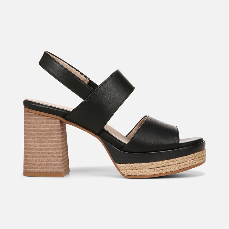 Naturalizer Women's SOUL Holly Sandal - Black Faux Leather