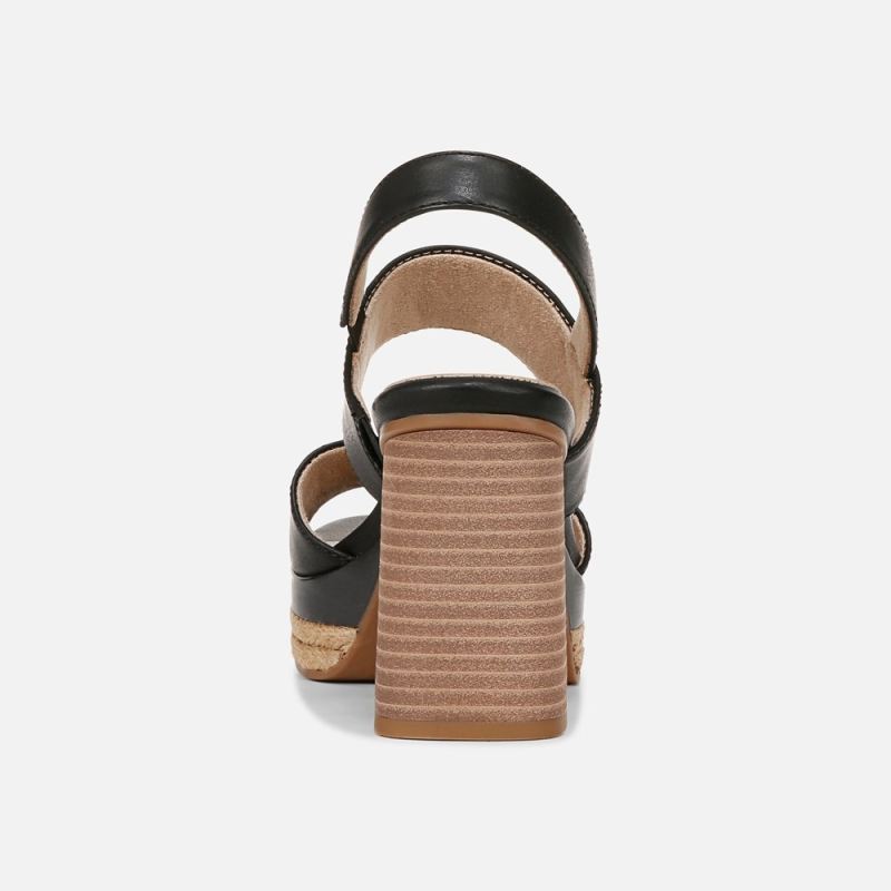 Naturalizer Women's SOUL Holly Sandal - Black Faux Leather