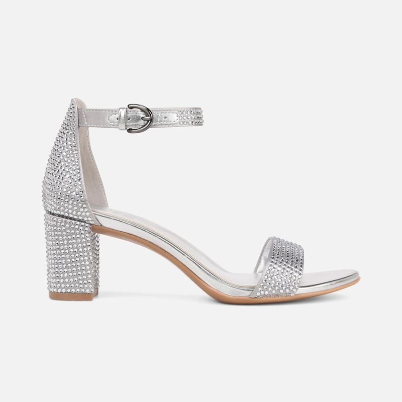 Naturalizer Women's Vera Dress Sandal - Silver Satin