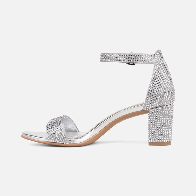 Naturalizer Women's Vera Dress Sandal - Silver Satin