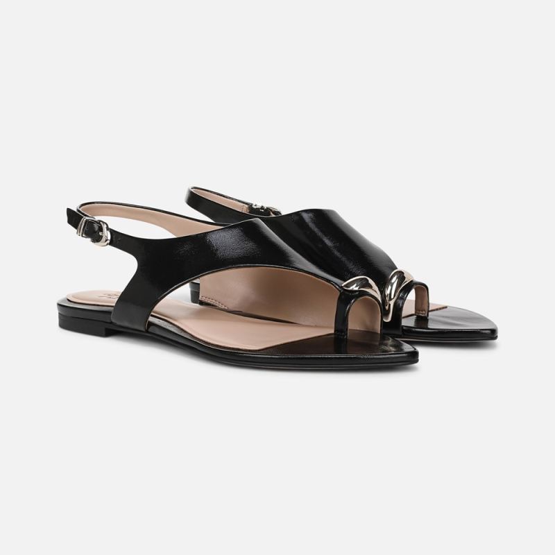 Naturalizer Women's 27 EDIT Via Sandal - Black Leather