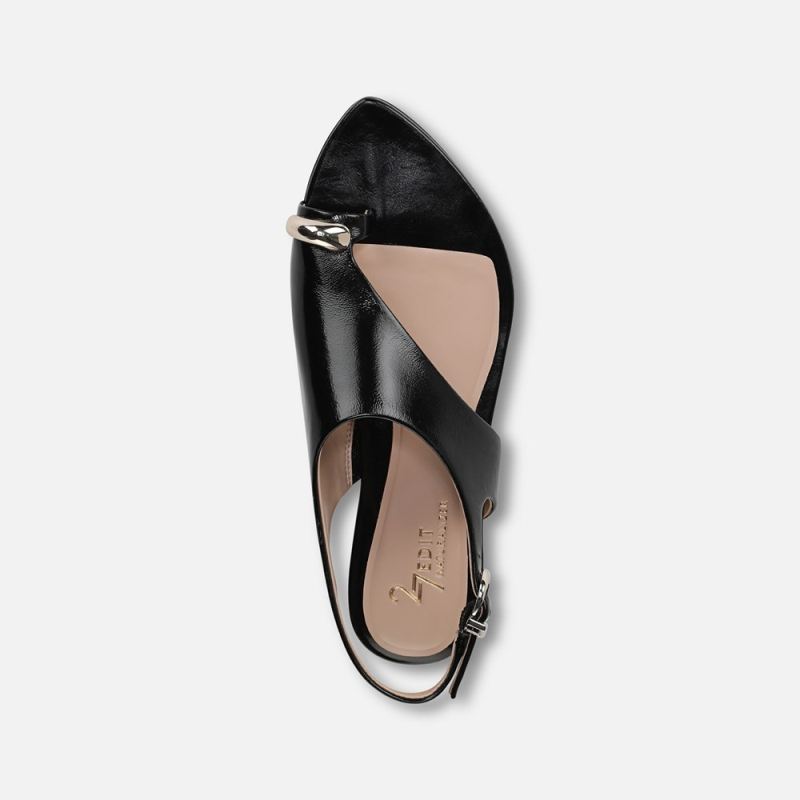 Naturalizer Women's 27 EDIT Via Sandal - Black Leather