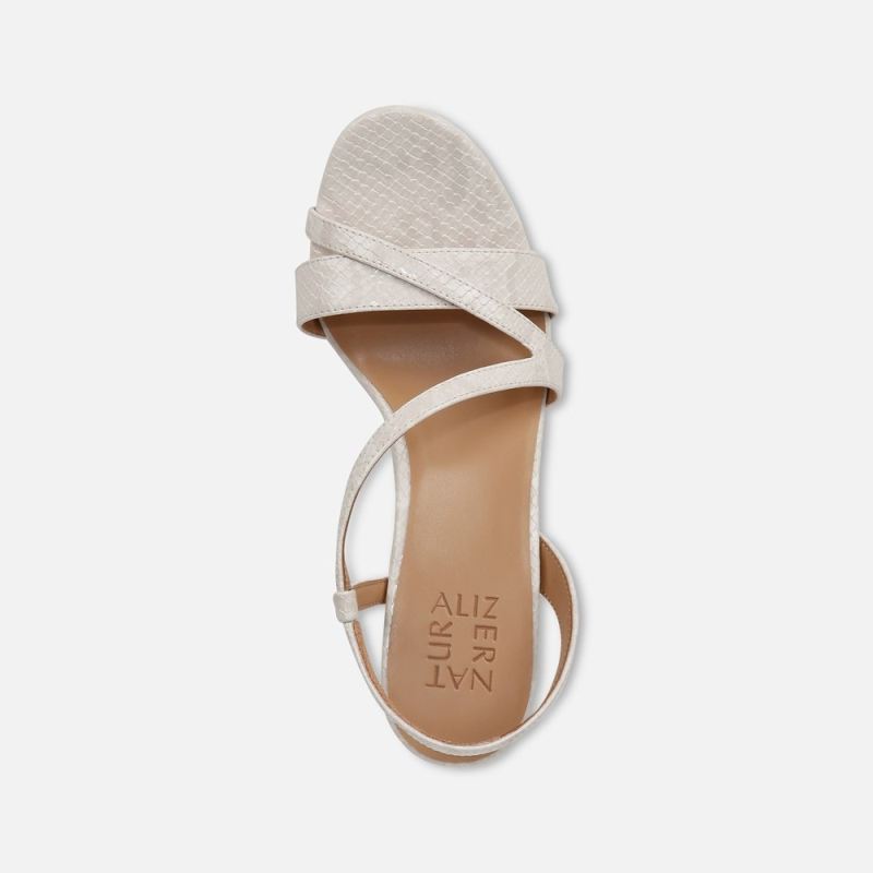 Naturalizer Women's Abby Dress Sandal - Beige Faux Leather