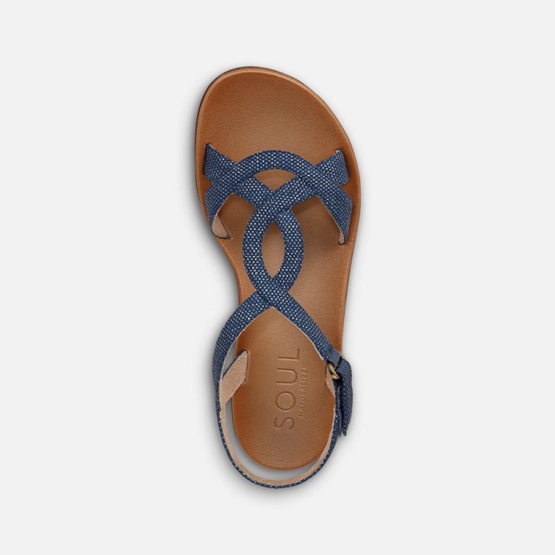 Naturalizer Women's SOUL Solo Sandal - Blue Synthetic