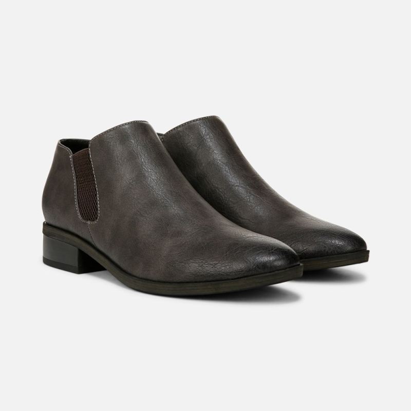 Naturalizer Women's SOUL Respect Ankle Bootie - Smoky Grey Faux Leather