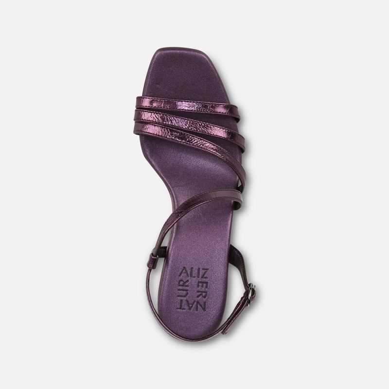 Naturalizer Women's Galaxy Dress Sandal - Plum Purple Metallic Leather