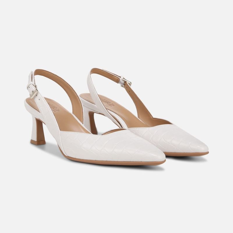 Naturalizer Women's Dalary Slingback Pump - Warm White Faux Leather