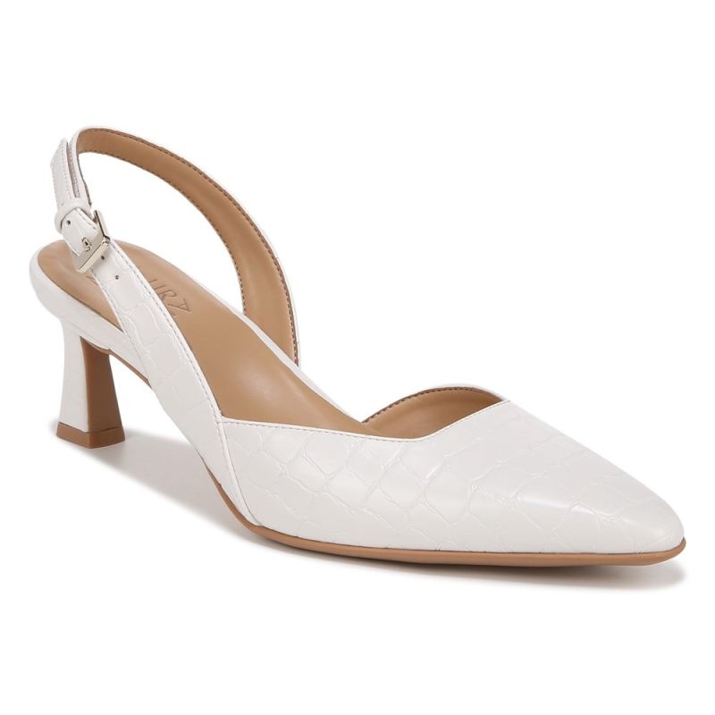 Naturalizer Women's Dalary Slingback Pump - Warm White Faux Leather