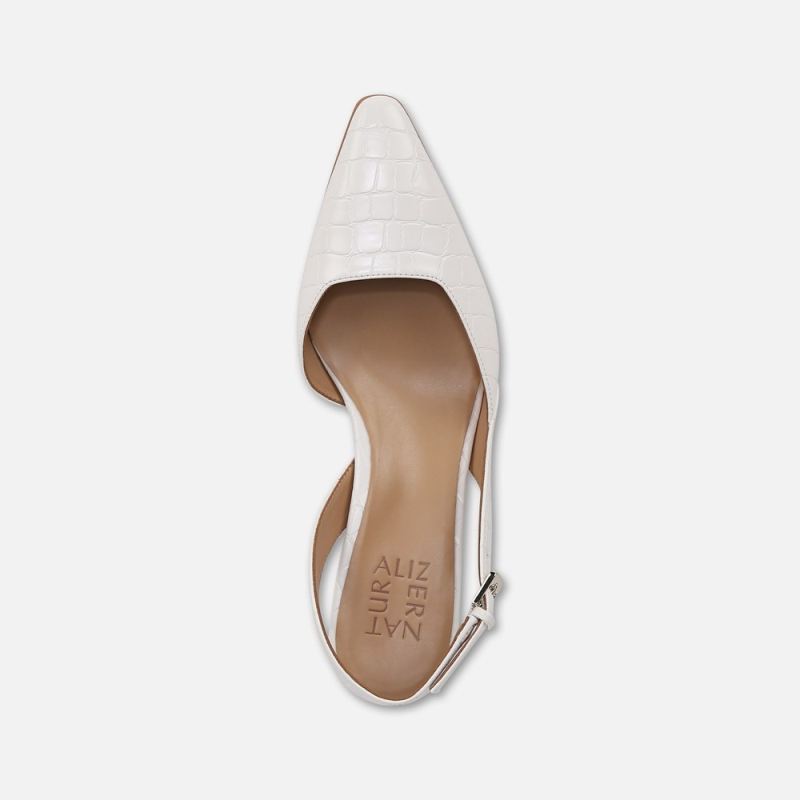 Naturalizer Women's Dalary Slingback Pump - Warm White Faux Leather