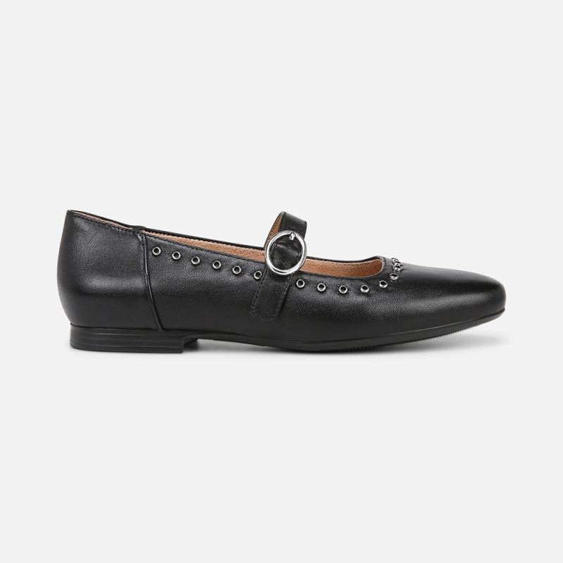 Naturalizer Women's Kelly Mary Jane Flat - Black Leather