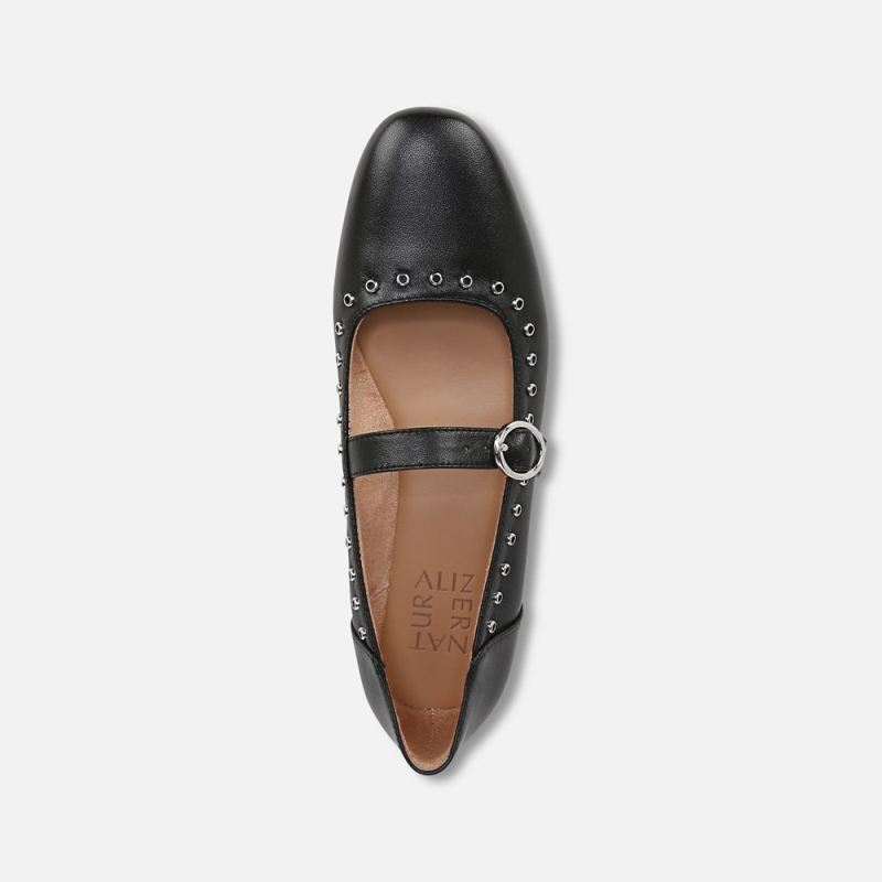 Naturalizer Women's Kelly Mary Jane Flat - Black Leather