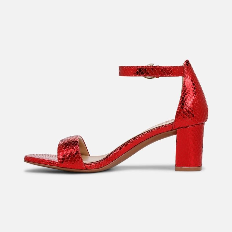 Naturalizer Women's Limited Edition Vera Dress Sandal - Red Metallic Snake Print Leather