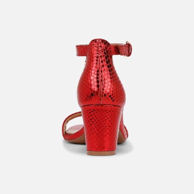 Naturalizer Women's Limited Edition Vera Dress Sandal - Red Metallic Snake Print Leather